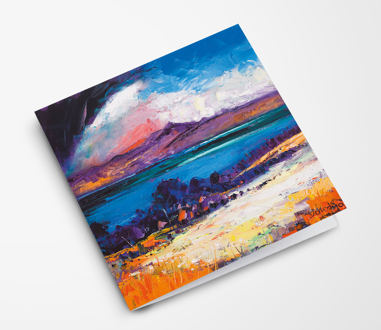 JOLOMO Greeting Card Kilbrannan Sound Arran from Kintyre