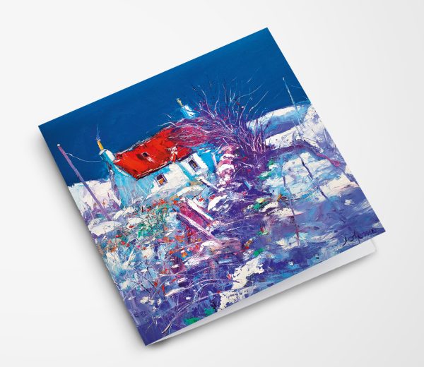 JOLOMO Greeting Card Christmas Snow on the Ross of Mull