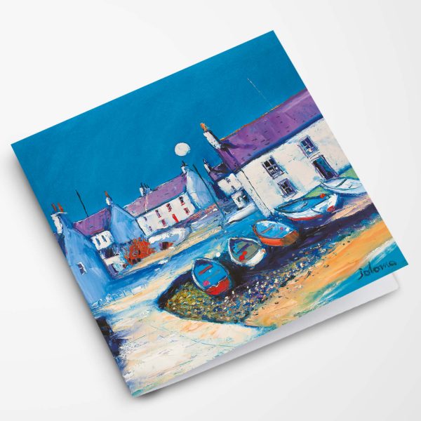 JOLOMO Greeting Card Beached boats Port Charlotte Islay