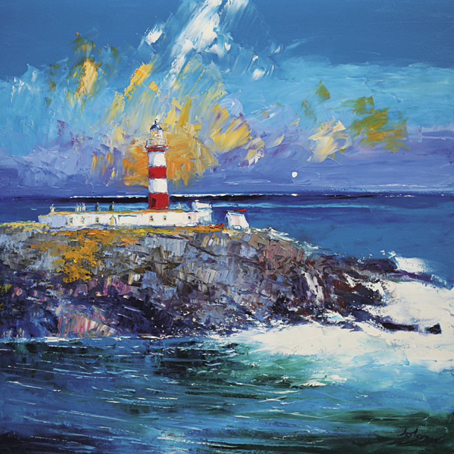 JOLOMO Fridge Magnet A Summer Rain Squall The Lighthouse Isle of Scalpay pack of 5