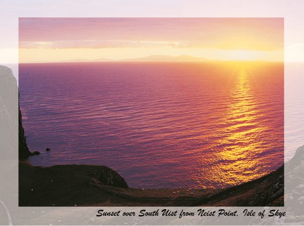 SN Greeting Card Sunset Over South Uist from Neist Point Isle of Skye
