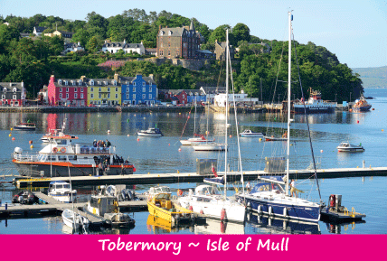 Small Postcard Tobermory Isle of Mull pack of 50