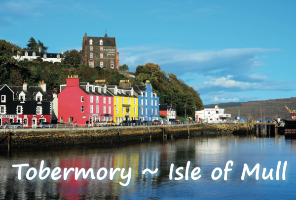 Small Postcard Tobermory Isle of Mull pack of 50