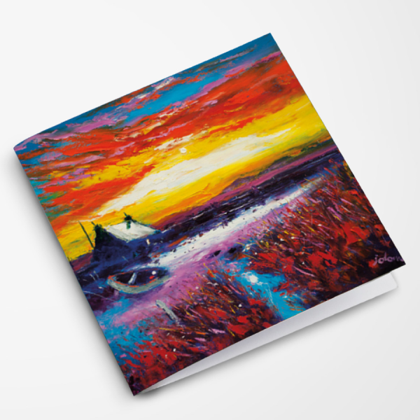 JOLOMO Greeting Card Sunrise Isle of North Uist