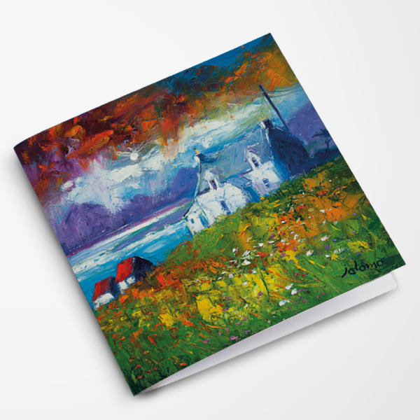 JOLOMO Greeting Card Wet Eveninglight Arivruach Isle of Lewis