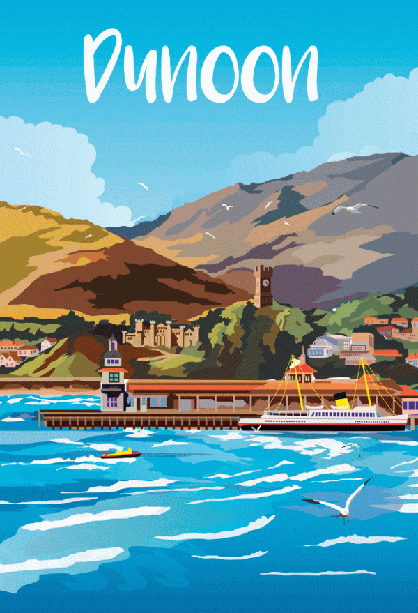 Retro Magnet Dunoon pack of 5