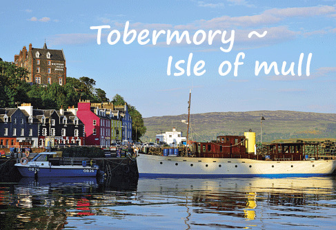 Medium Postcard Tobermory, Isle of Mull Sold in packs of 50