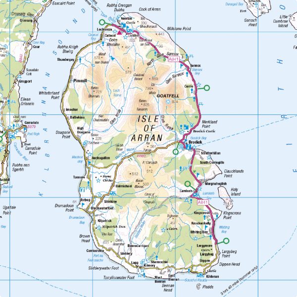 Photographic Coaster Arran Map pack of 6