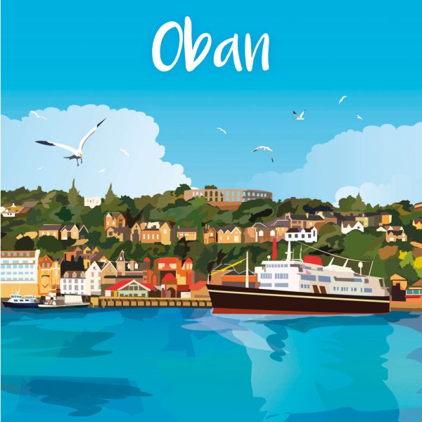 Retro Coaster Oban pack of 6